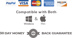 Paypal | Visa | MasterCard | AmerkanExpress | Discover | Windows | Mac | 30 Day Money-Back Guarantee